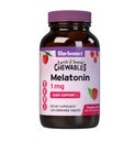 Bluebonnet Nutrition EarthSweet Melatonin 1 mg Fast- acting Quick Disold Nighttime Relaxation & Restful Sleep Support - Sleep Aid - Gluten- Free, Vegan - Raspberry Flavor - 120 Žvýkací tablety