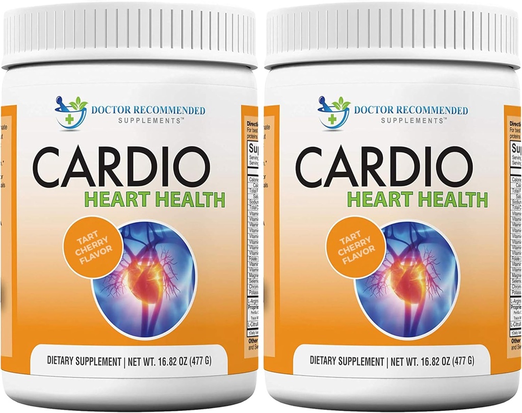 DOKTOR DOPORUČUJE DOPORUČENÉ DOPLŇKY Kardio Heart Health Powder - L- Arginin Supplement 5000mg & L- Citrulin 1000mg, Tart Cherry Flavor (Balení 2-16.82 oz / 33.64 oz)
