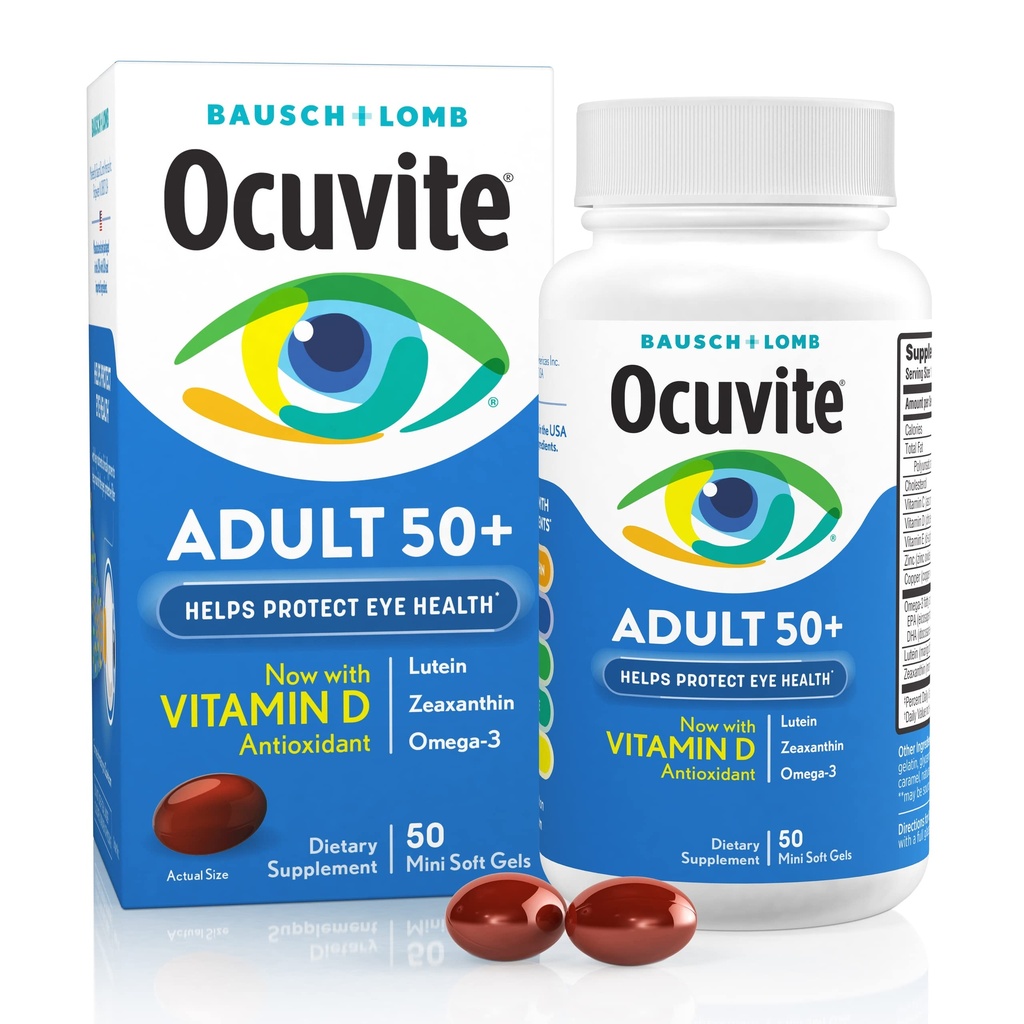 Bausch & Lomb Ocuvite Adult 50 + Eye Vitamin & Mineral Softgels 50 ea (Balení po 12)