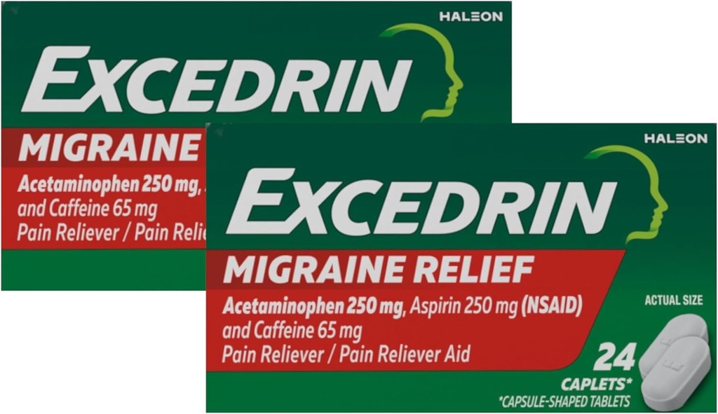 Excedrin Migréna Reliever Caplets 24 ea (Balení po 2)