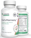 Evin Harmony Menopauza Dodatek, Hormonální podpora pro ženy se Soy Isoflavones, Black Cohosh & Red Raspberry, Non- GMO Natural PMS & Menopauzální Symptom Podpora, 60 Kapsle
