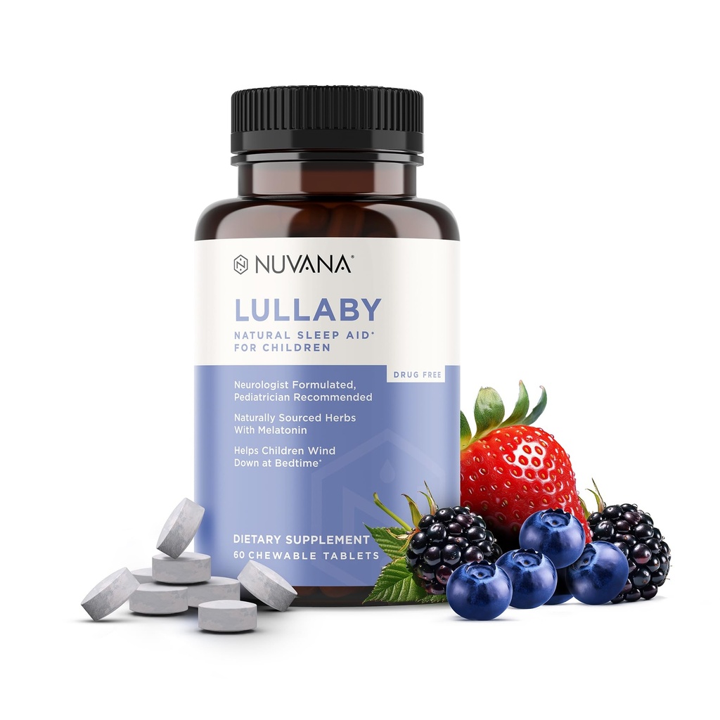 Ukolébavka 124; Gentle Kids Natural Sleep Aid 124; Pediatrik Doporučená dávka 124; Delicious Low Dose Melatonin & Non-Habit Forming Mixed Berry Chewable Tablety 124; s heřmánek, hořčík pro děti 3 +