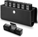 Bug HULL 3x denně Pořadatel pilulky s PU pouzdrem - Týdenní cestovní medicína Box pro 3 krát denně