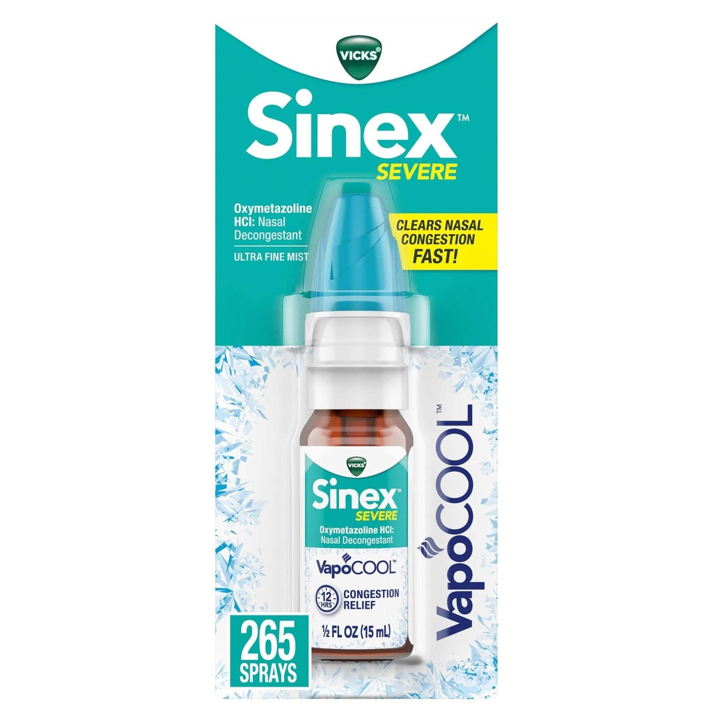 Vicks Sinex Several Spray s VapoCOOL, Soothing Vicks Vapors, Decongestant Medicine, Relief ze Stuffy Nose kvůli chladu nebo alergie, & Nasal Congestion, Sinus tlaková pomoc, 265 Spreys