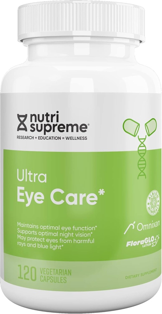 Nutri Supreme Research Ultra Eye Care with Lutein for Eye Health and Wellness, 120 Vegetariánské kapsle, Kosher