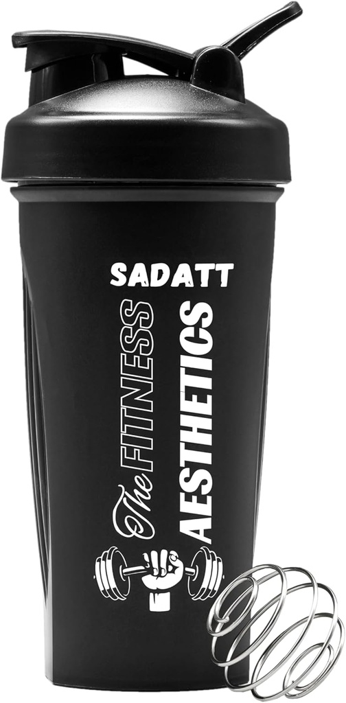 SADATT 28 Ounce Protein Shaker Lahvička pro Gym a Pre- cvičení - BPA-Free, Leak-Proof, Myčka nádobí Safe