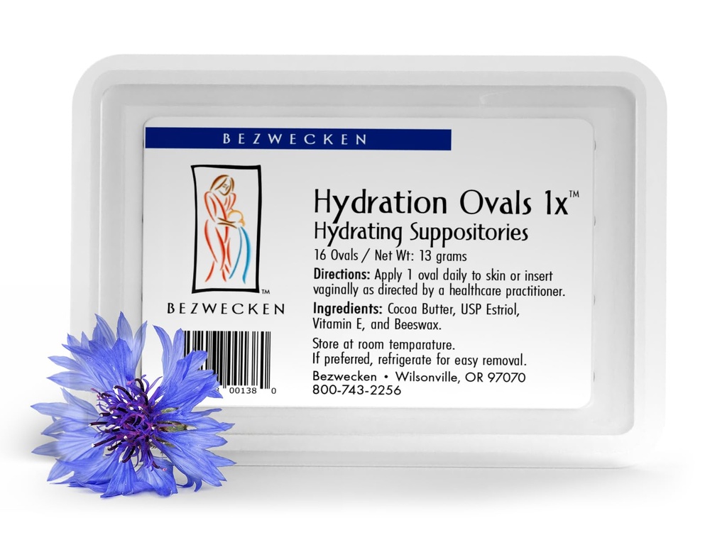 Bezwecken - Hydration Ovals 1x - 16 Oval Suppositors - Professional considerated to Allerate Vaginální Sucho v Menopauze Ženy - Bezpečné, přírodní & Paraben zdarma