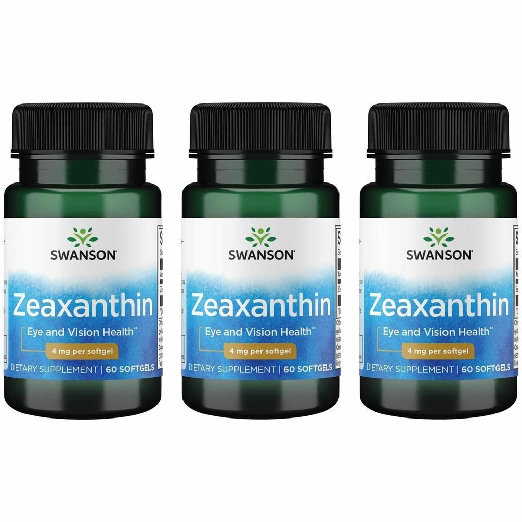 Swanson Zeaxanthin 4 miligramy 60 Sgels (3 balení)