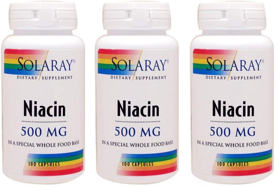 Niacin 500mg Solaray 100 VegCaps (3 balení)