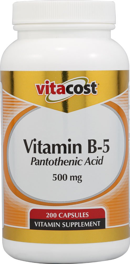 Vitacost Vitamin B5 Kyselina pantotenová - 500 mg - 200 tobolek