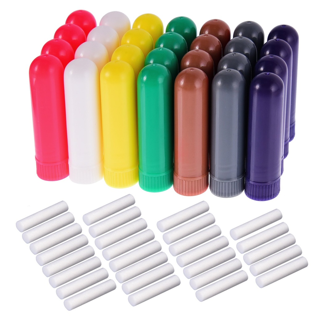 eBoot 28 Sady Essential Oil Aromatherapy Nasal Inhalers Tubes Refillable Inhaler Stick, 7 Barvy, s Wicks