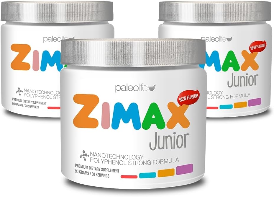 ZIMAX Junior Super ANTIOXIDANT pro děti a dospívající mezi 4 a 16 roky - 100% přírodní s vitaminem c, hořčík, a vitamin d3 - vysoká absorpční kurkumin, zázvor + minerální látky