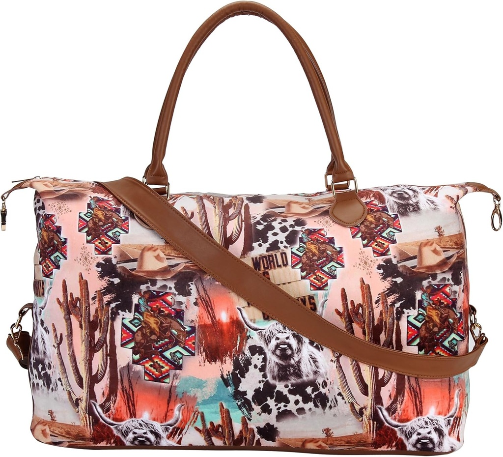 Weekender Bag Duffle Bag pro ženy velké cestovní tote bag přes noc Weekend sáčky s ramenem popruh Cow Leopard Atzec...