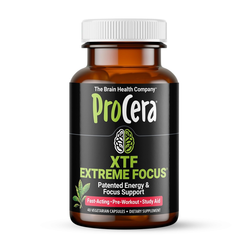 Procera XTF - Perfektní studijní pomůcka - Okamžité výsledky - Zlepšení zaměření a retence paměti - Zvýšený tok kyslíku a krve - Duševní jasnost - Energy Boost - Pomalý kognitivní pokles - 40 Počet