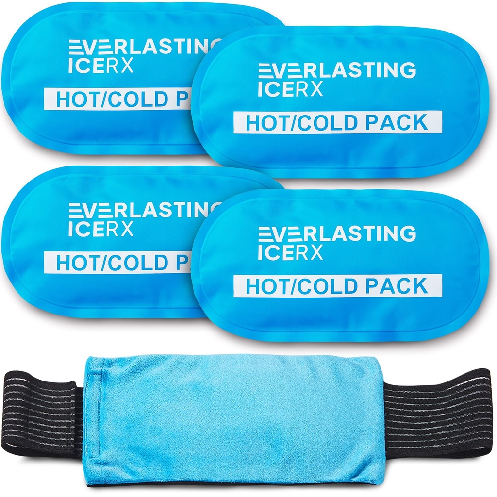 Opětovné použití Hot and Cold Gel Ice Pack Wrap (4 Pack) pro zranění - Nastavitelné a flexibilní pro kolena, záda, ramena, paže a nohy - opakovaně použitelné