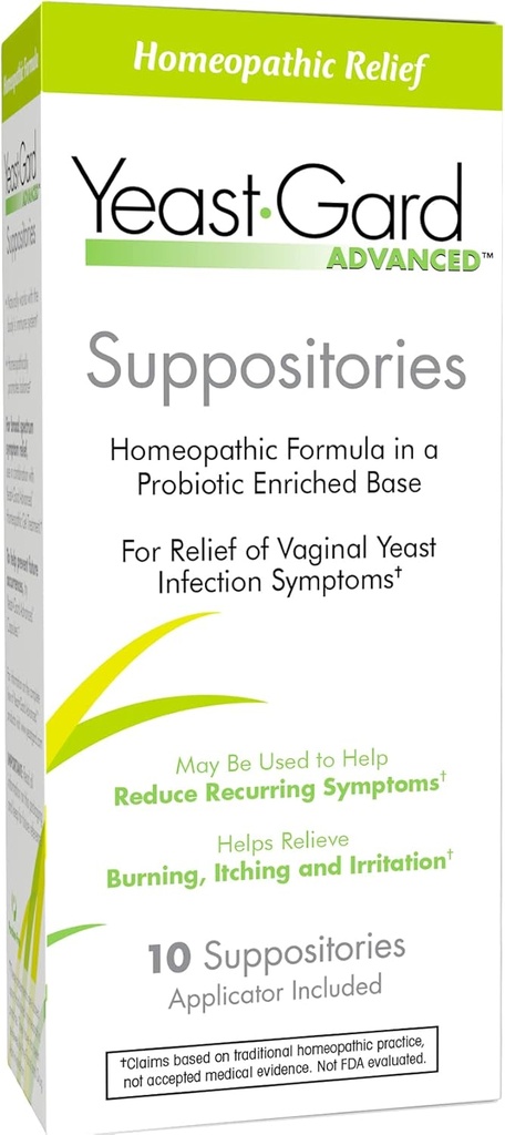 YeastGard Advanced Homeopatická kvasinková infekce Vaginální podložky - 10 počet Box