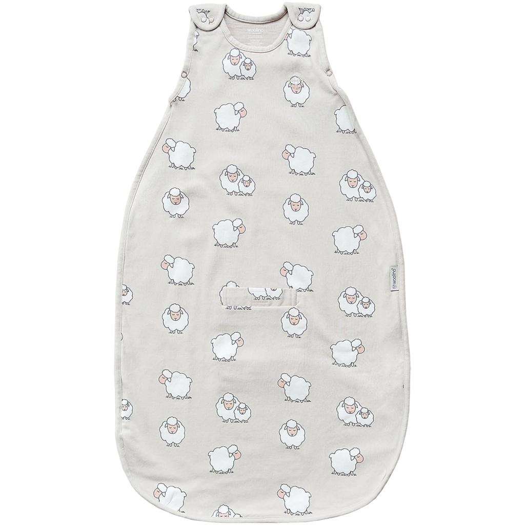 Woolino 4 Season Sleep Sack - Ultimate Merino Wool and Organic Cotton Sleeping Bag - Two- Way Zipper Nastavitelný Universal Size Sleep Sack pro dítě (2-24 měsíců) - Ovce
