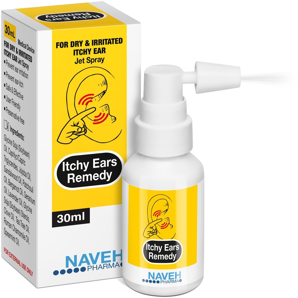 NAVEH PHARMA ® Itchy Ears Remedy: Čištění uší a Itch Relief CLANEF 124; Léčba všech příčin Itchiness uší 124; Jet Uar Spray for Eczema Treatment and Clogged Uar Relief CLANEF 124; Uar Wax Remover & Uar Wash (1 Fl Oz)