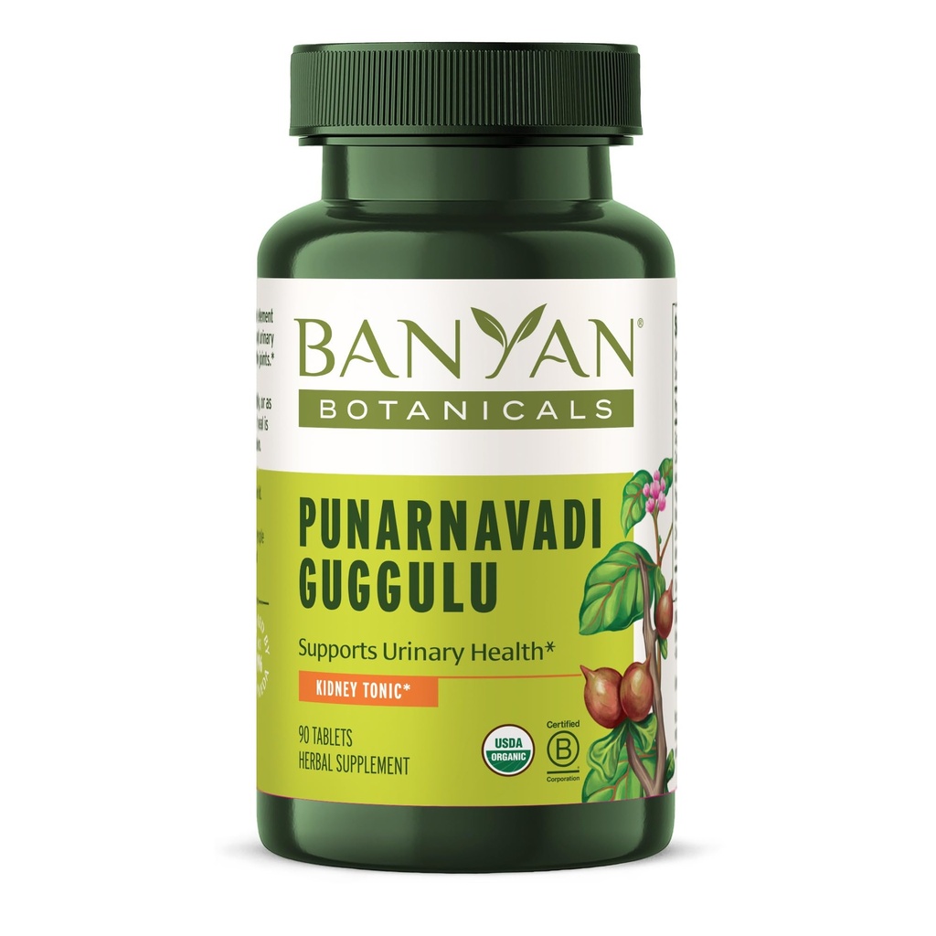Banyan Botanicals Organic Punarnavadi Guggulu Tablety - Organic Joint Supplementary - Podporuje zdravou funkci ledvin a močového systému * - 90 Tablety - Non- GMO Udržitelně Sourced Vegan *