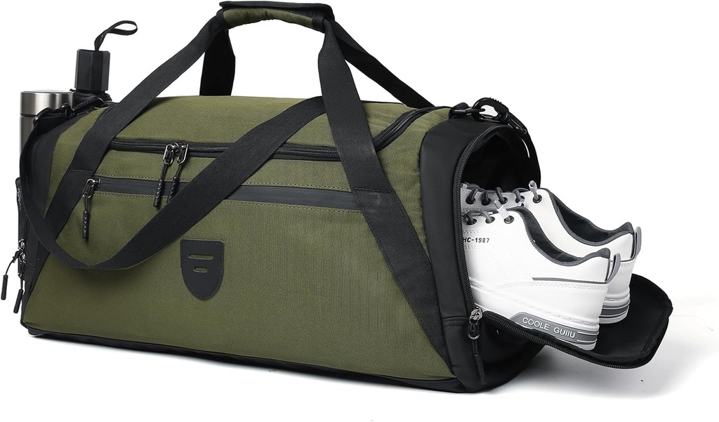 Gym Duffle Bags pro muže a ženy, Velká Duffle Bag pro muže Cestování, Weekend Overnight Bag With Shoe Competition & Wet Pocket, Vodní odpor Sportovní Duffle Bag Gymbag A-TD-003-Green