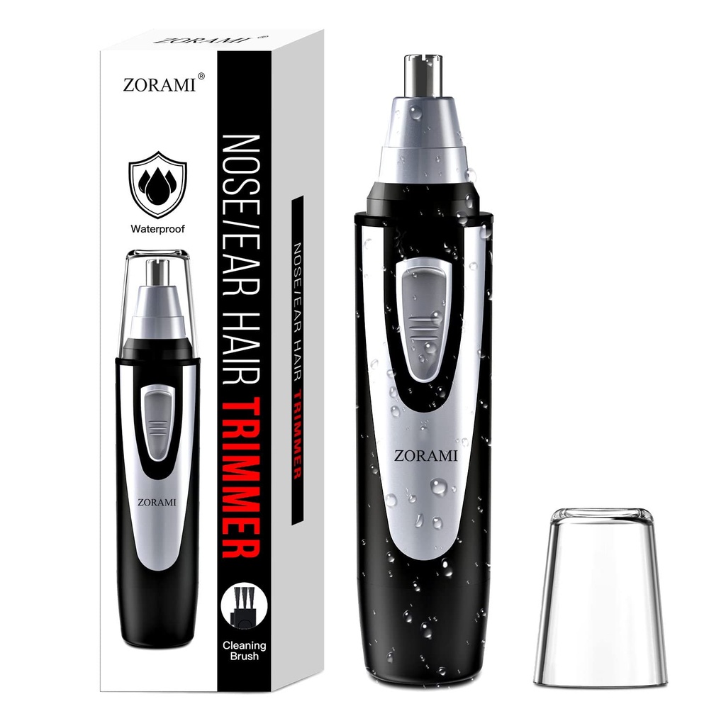 Ušní a nosní vlasové trimmer Clipper - 2025 Profesionální bezbolestné oční obočí & Obličejový vlasový trimmer pro muže ženy, Battery- Operated Trimmer s IPX7 vodotěsné, Dual Edge čepele pro snadné čištění černé