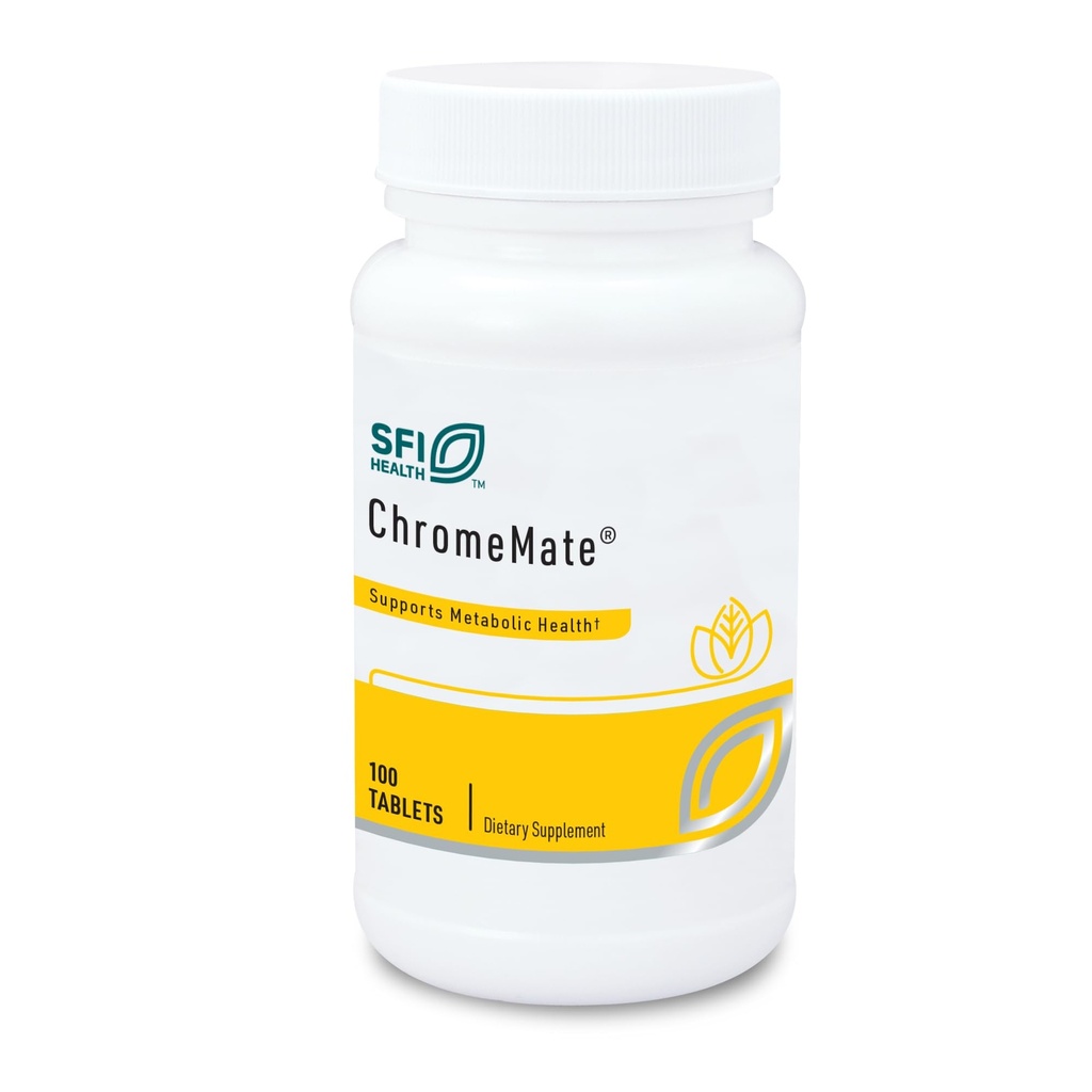 Klaire Labs SFI Health Chromemát - Chromemát Chromium Polynikotinát 200mcg Dodatek - Biologicky dostupná forma chromu s niacinem - hypoalergenní (100 tablet)