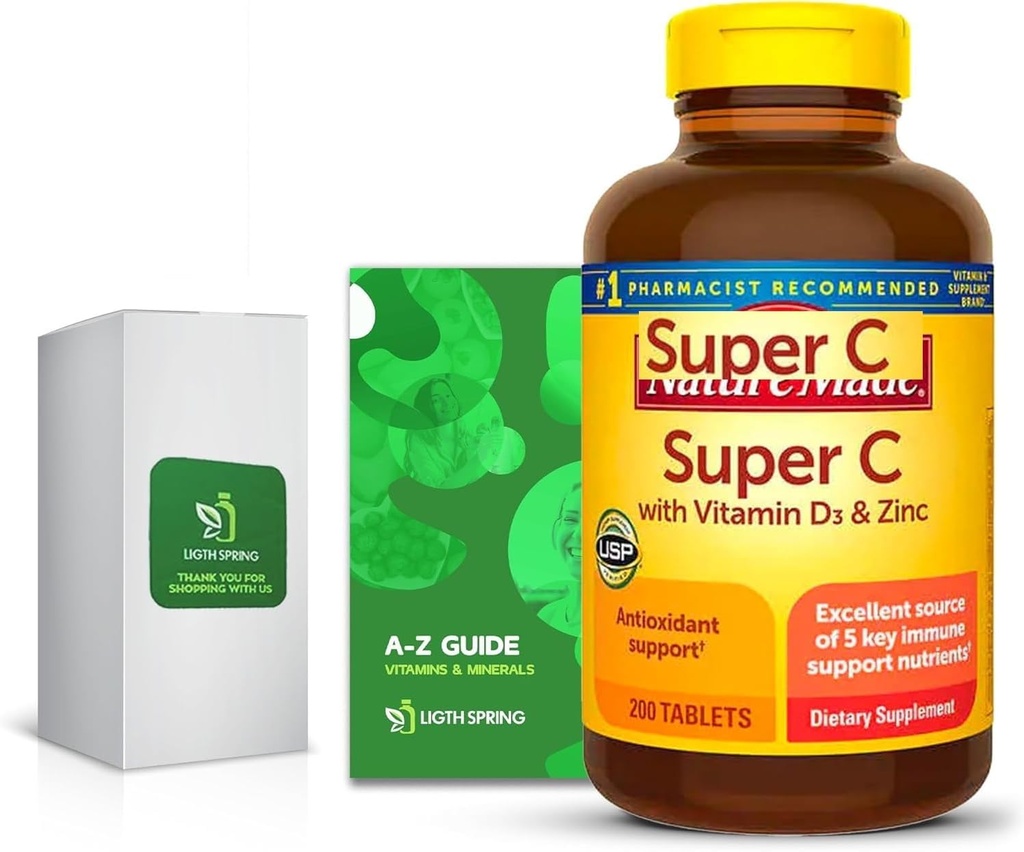 Super C s vitamínem D3 a zinkem 200 Tablety s Exkluzivní A až Z - Lepší Ligth & Jarní průvodce (2 položky)