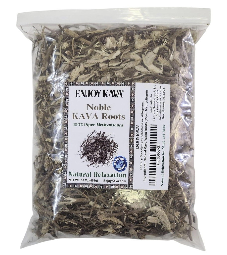 Autentické 100% Noble KAVA - Root Cut & Sifted (16 Oz Bag) Imported From FIJI Islands