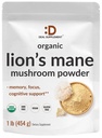 DEAL SUPPLAMENT Organic Lions Mane Houbový prášek dodatek, 1,500mg per Serving, 1lb - Aktivní ovoce tělo & Mycelium Extract - Přírodní mozek nootropní & imunitní systém Booster - Non- GMO