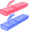 AUVON 2 Balení Týdenní Pořadatel pilulek, Dual- Color Velký Pouzdro pro vícenásobné sledování pilulek, Pill Box 7 Day for Travel, Pill Container for Home Use to Hold vitamíny, doplňky, léky