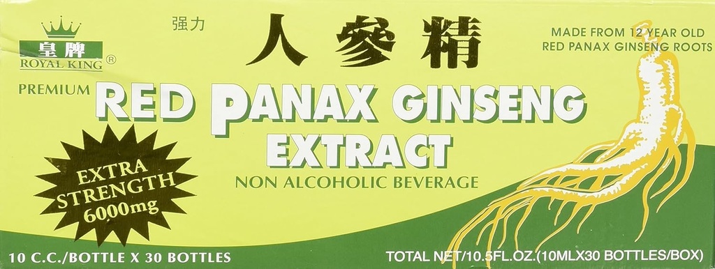 Royal King Red Panax Ginseng Extract 6000mg, 0.33 Fl Oz (balení po 30)