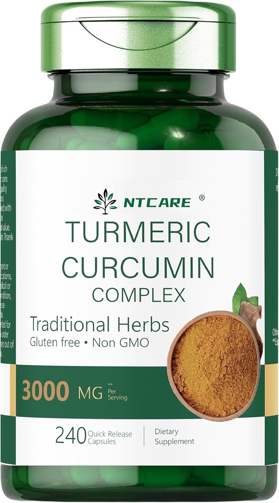 Turmerický kurkumin s černým pepřem 3000mg CLAS124; Společná podpora CLAS124; 240 Kapsle CLAS124; Turmerický komplex dodatek CLAS124; Non- GMO, gluten zdarma