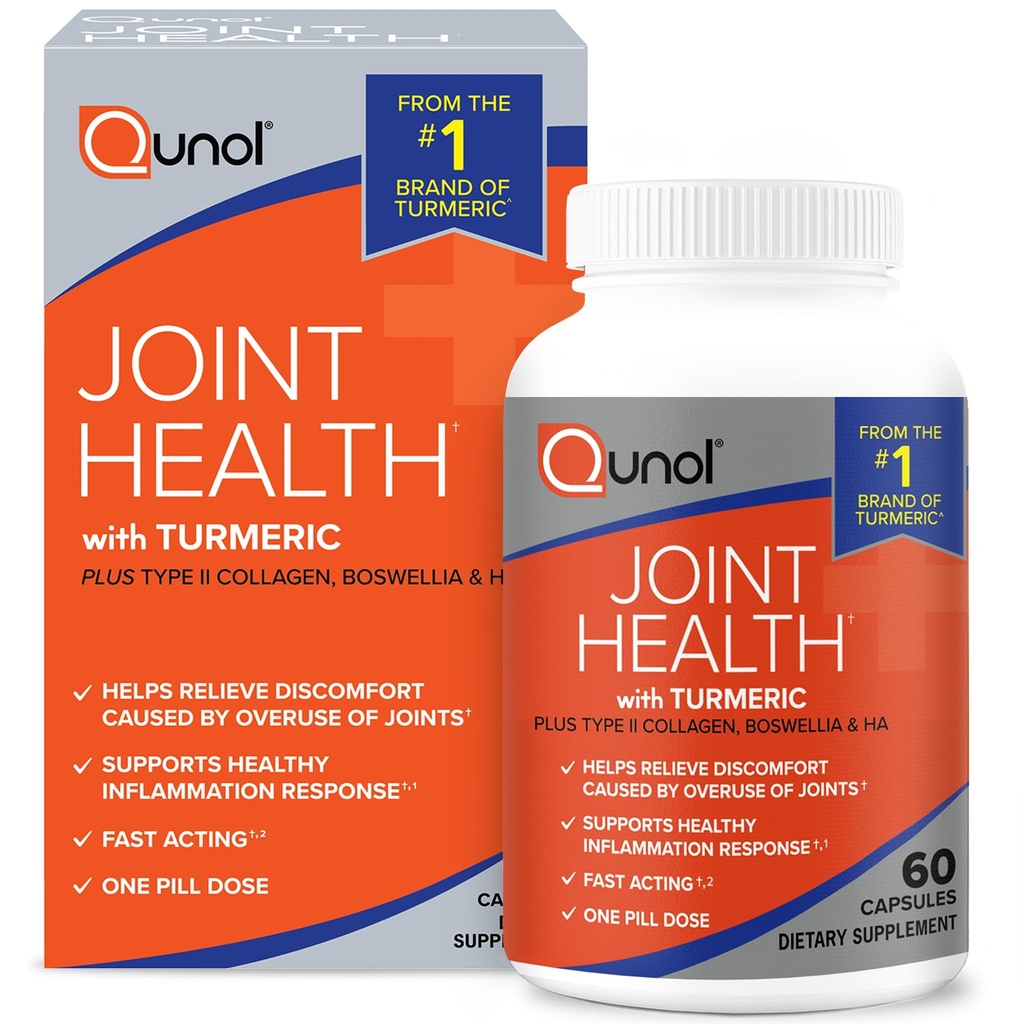 Qunol 5-in-1 Joint Support Supplement, Fast acting, One Pill Dávka, Podpora zdravé zánětlivé reakce & Discomform způsobený nadměrným používáním spojnic, Alternativa k Glucosamine Chondroitin MSM, 60 Počet