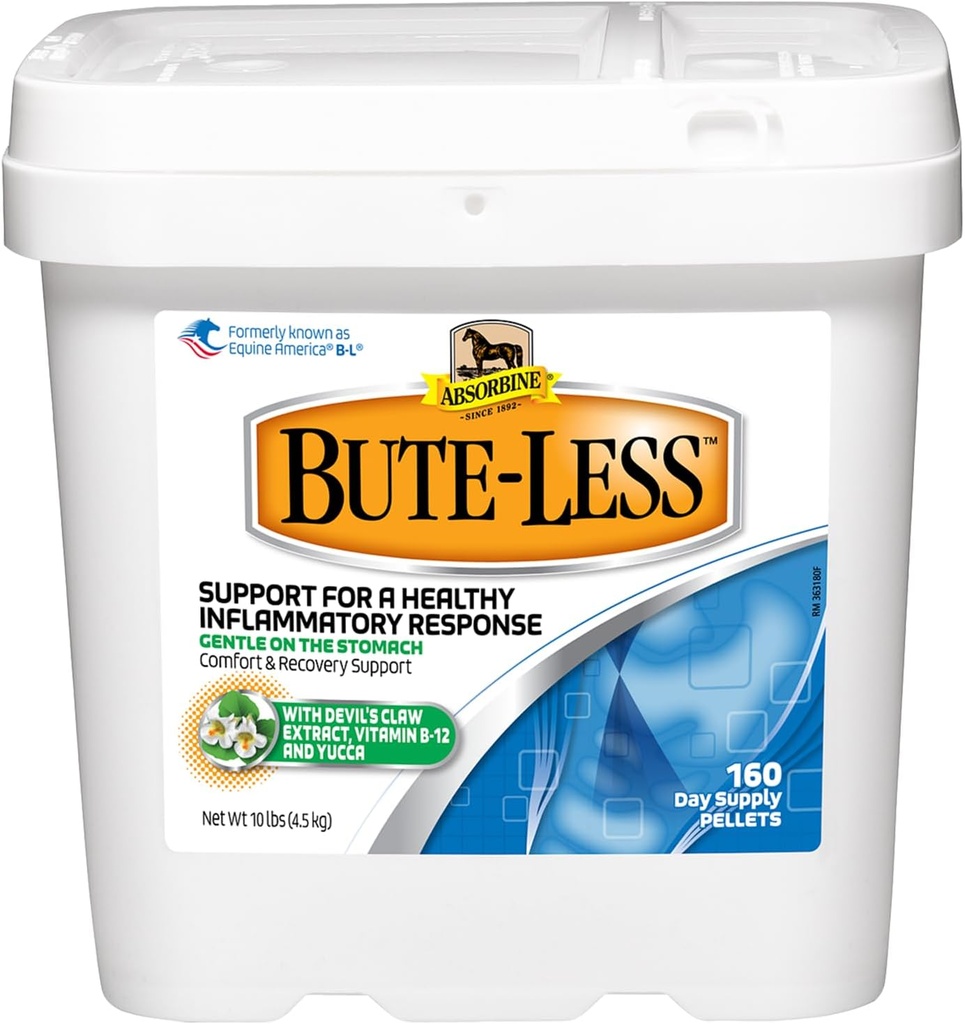Absorbine Bute-méně komfort & Recovery Supplement, Poskytuje Long- Term Comfort, Gentle na žaludek, Zahrnuje Ďáblovo dráp, Vitamin B-12, Yucca, 10 liber / 160 Den Dodávka