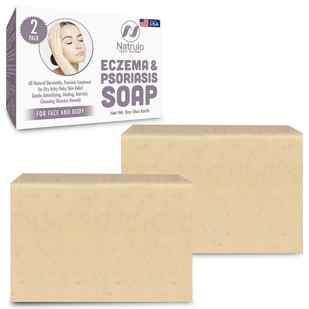 Eczema mýdlo Bar pro obličej a tělo - Všechny přírodní Dermatitida, Psoriáza řešení pro suché ltchy Flaky kůže Relief - Jemné detoxikační, Anti- Itch, Čištění Skin Care Remedy - Eczema mýdlo Bar Made in USA