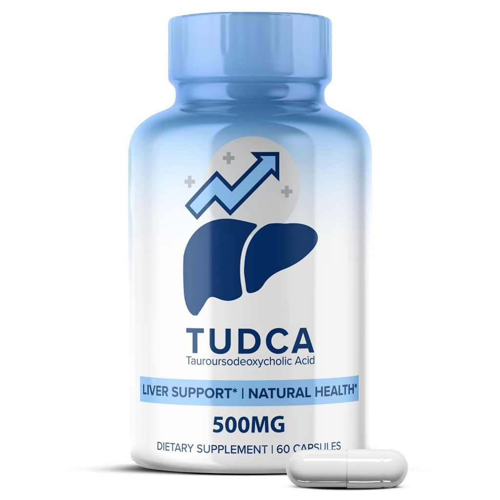 MaxLife Naturals TUDCA Játra Supplement 500mg - 60 Kapsle Tauroursodeoxycholic Acid, Nerve Cell Function, Bile Salts Dodatek pro játra a žlučník Podpora, Digestive Balance Formule