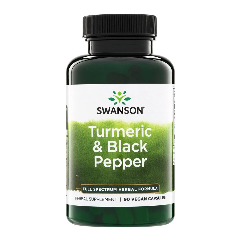 Swanson Premium - Turmeric & Black Pepper - Antioxidant, Digestion & Joint Support - 90 Veg Caps (2 balení)