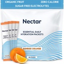 Nektar Hydratační balíčky - Electrolytes Powder Packets - No Sugar or Calories - Organic Fruit Liquid Daily IV Electrolytes Powder for Dehydratation Relief and Rapid Rehydratation (Orange 18 Pack)