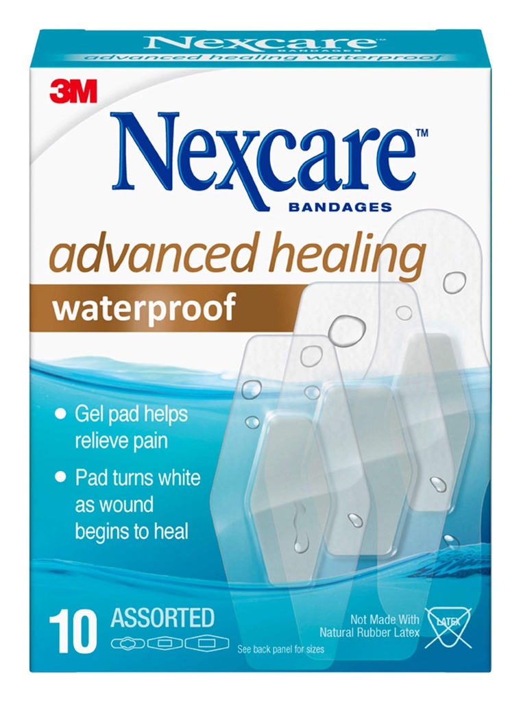 Nexcare Advanced Hojení Vodotěsné obvazy, Tříděné velikosti, 10 Počet