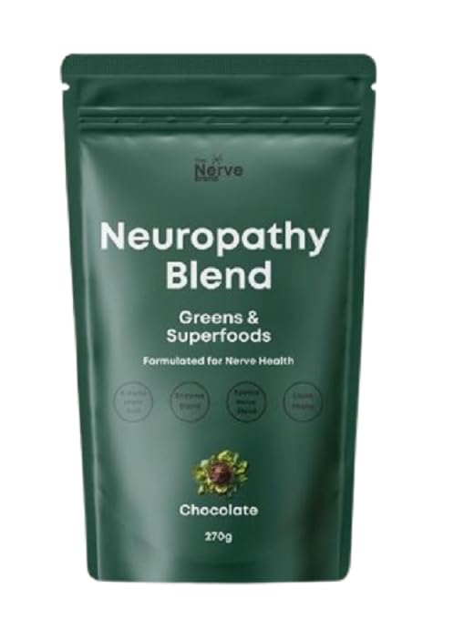Neuropatie Superfood Blend Green Powder for Periferní neuropatie s 600mg kyseliny alfa - Čokoládová Flavor