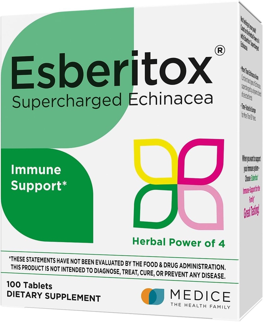 Přeplňovaná Echinacea - 100 Tablet - Imunitní podpora Bylinný dodatek s Wild Indigo Root & Purple Coneflower - Klinicky testováno - Vyrobeno v Německu