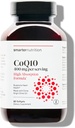 SMARTERNITION CoQ10 400 mg Vysoká absorpce - Přirozeně fermentovaný Ubiquinon w / Organic Cold- Pressed Olive Oil - for Heart Health, Cellular Energy - Non- GMO, gluten Free - 60 Počet [30- Day Supply]