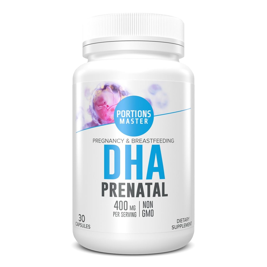 Master portions DHA Prenatal, renatal Omega33 Supplement with 300 mg DHA, Supports Fetal Brain & Eye Development, Těhotenství a kojení Nutrition, Non- GMO, Gluten- Free (30 Softgels)