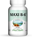 Maxi Health B-6 - Vitamin B6- 100 mg Kardiovaskulární zdraví - 100 Tablet - Kosher (100 Počet)