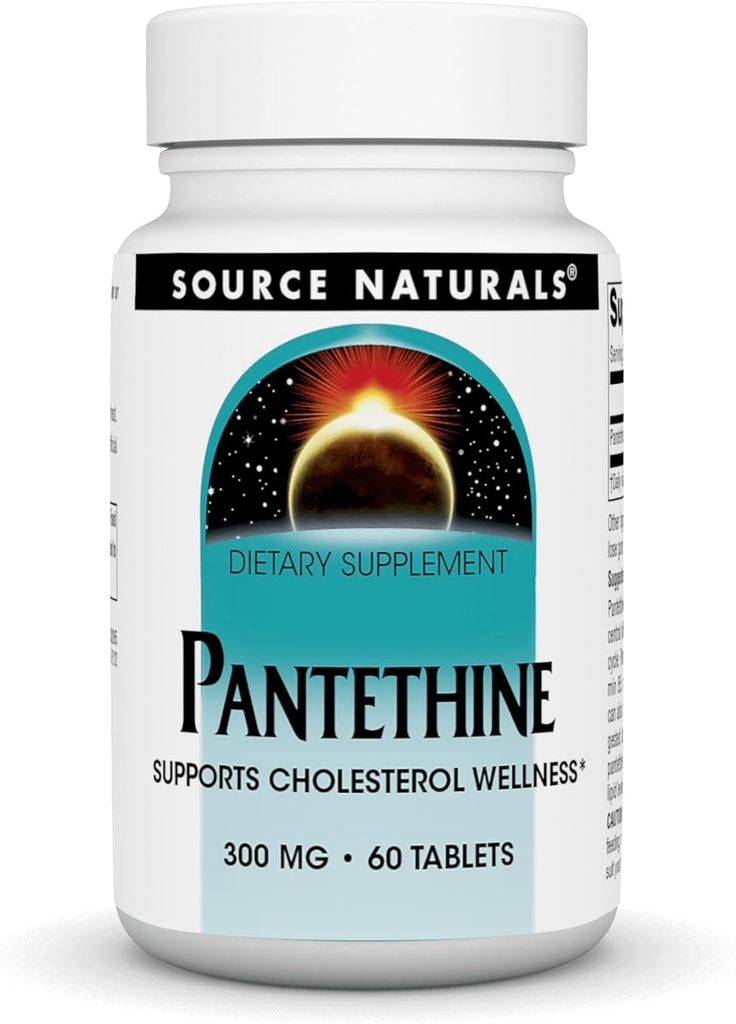 Zdroj Naturals Pantethine, Podporuje Cholesterl Wellness *, 300 mg, 60 tablet