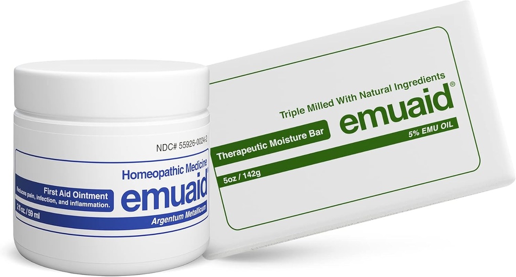 Emuaid Eczema Opravy Kit Pravidelné síly 2oz s terapeutickým Moisture Bar je také vhodný pro Lichen Planus, Bed Sores, Ringworm a prasklé podpatky