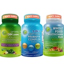 Hormonální rovnováha a stravitelné zdraví Trio - DIM 200mg s BioPerine ® & Crucious Veggies + 3- in-1 Probiotic s prebiotickými a enzymy + Celým jídlem Multivitamin s železem - Vegan Wellness Support