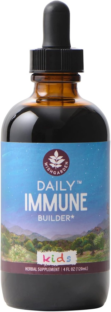 WishGarden Byliny Denní imunita pro děti - Denní imunitní podpůrná Formule pro děti, Bylinné imunitní obrany a imunitního systému Booster s Black Elderberry & Echinacea, Děti Imunitní Supplement, 4oz