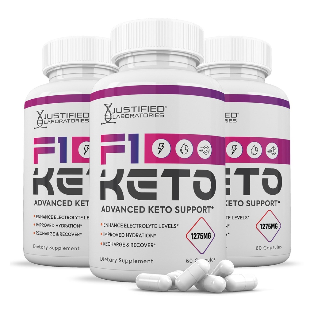 (3 balení) F1 Keto pilulky 1275MG Nová a vylepšená formule obsahuje jablečný ocet extra panenský olivový olej Powder Green Tea Leaf 180 Kapsle