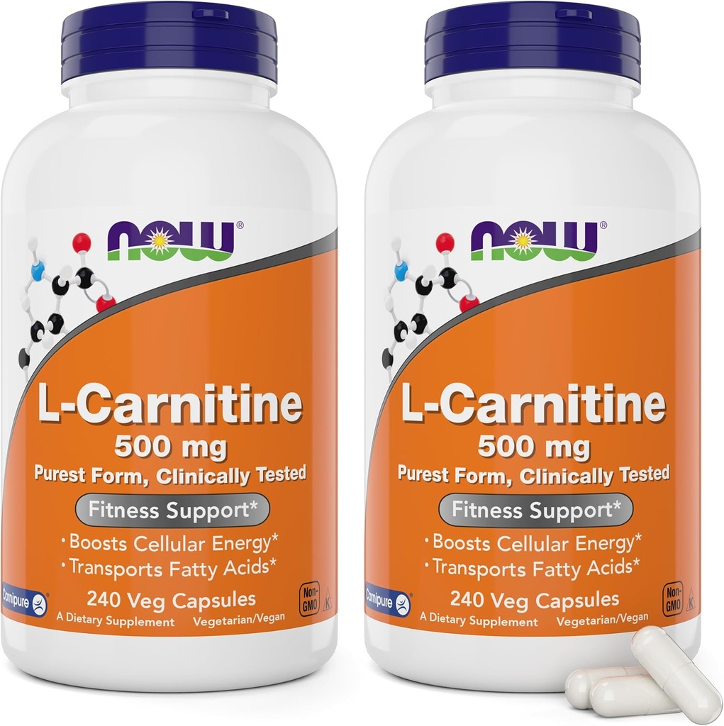 Nyní Potraviny L- karnitin 500 mg, 240 Veg Caps (balení po 2)